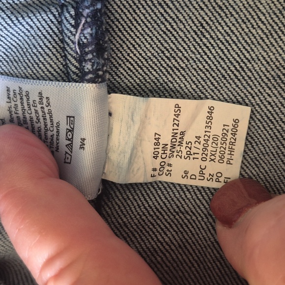 Sofia by Sofia Vergara Denim Jacket Collared Front Short Pockets XXL 20 Coastal - Picture 10 of 12